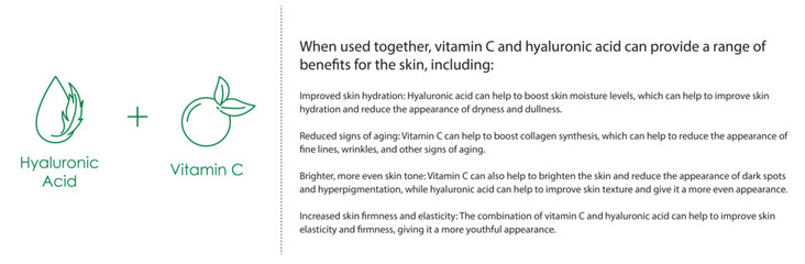 Hyaluronic Acid and Vitamin C Icon - A Dynamic Vector Illustration for Skin Health Benefits