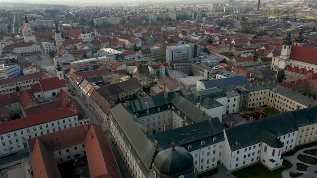 Aerial view of Trnava, beautiful town in Slovakia with old architecture, Europe