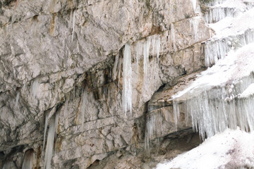 icicles on the cave's wall