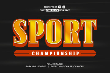 Sport Event Vector Text Effect Editable