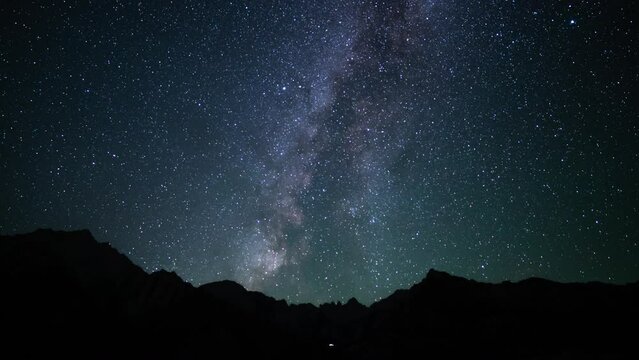 Delta Aquarids Meteor Shower and Milky Way Galaxy 24mm Southwest Sky Tilt Up Mt Whitney Peaks Sierra Nevada California USA Time Lapse