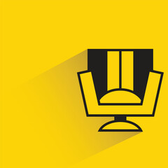 sofa with shadow on yellow background