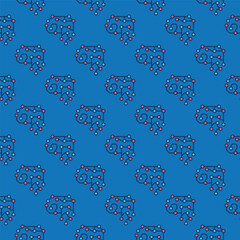 Fototapeta premium AI Brain vector Neural Network colored seamless pattern