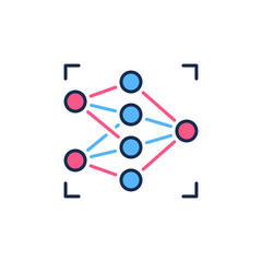 AI Neural Network Technology vector concept colored icon