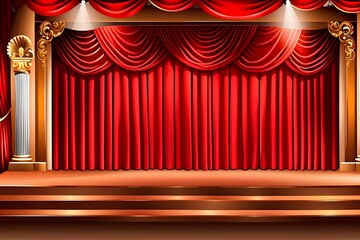 stage with curtains-Generate AI