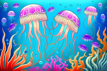 jellyfish in the water-Generate AI