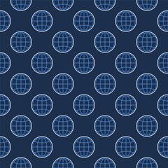 Globe vector concept round line seamless pattern