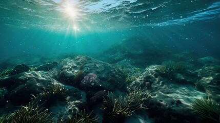 Fototapeta na wymiar Coral reef underwater created with Generative AI