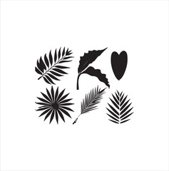 Nice leaves silhouette vector art.