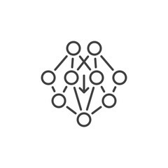 Neural Network vector concept minimal line icon or symbol