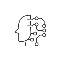 Vector AI Technology Head - Innovation concept outline icon
