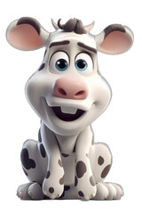 Cute Cow Cartoon Character