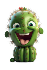Cheerful Cactus Cartoon Illustration