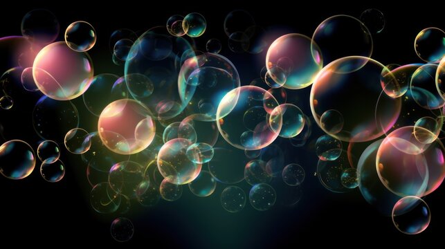 Soap bubble background for your design, AI