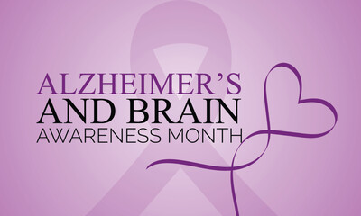 Alzheimer's and Brain awareness month is observed every year in June. banner design template Vector illustration background design.