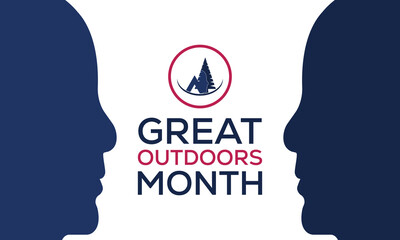  Great Outdoors Month in June.  banner design template Vector illustration background design.