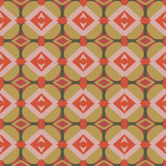Abstract geometric seamless pattern ornament. Background design, wallpaper, fabric, print, decorative element. Modern trend in ethnic style, boho. Vector illustration. 