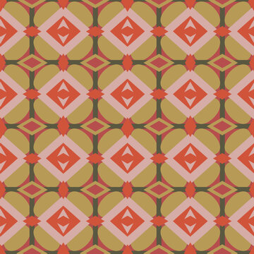 Abstract geometric seamless pattern ornament. Background design, wallpaper, fabric, print, decorative element. Modern trend in ethnic style, boho. Vector illustration. 