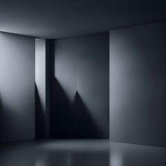 Gray background for product presentation with shadow and light from windows artificial intelligence