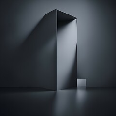 Gray background for product presentation with shadow and light from windows artificial intelligence