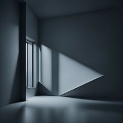 Gray background for product presentation with shadow and light from windows artificial intelligence