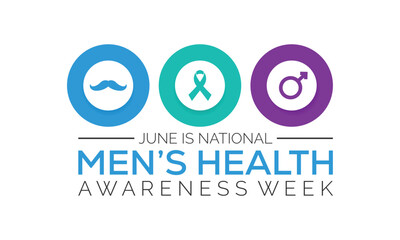   Men's health week is observed every year in June. banner design template Vector illustration background design.