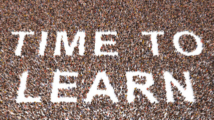 Concept conceptual large community of people forming the STOP BULLYING! message. 3d illustration metaphor for education, knowledge, studying and training, examination, deadline, management and success