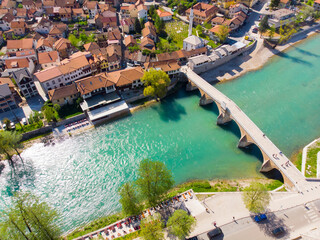 Fototapeta na wymiar Aerial view of Konjic town - Bosnia and Herzegovina