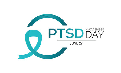 PTSD awareness day is observed every year on June 27. banner design template Vector illustration background design.