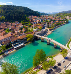 Fototapeta na wymiar Aerial view of Konjic town - Bosnia and Herzegovina