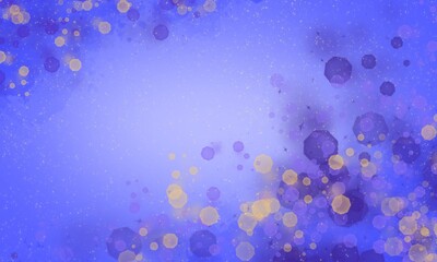 abstract background of glitter vintage lights . Blue . Yellow and white. de-focused. banner