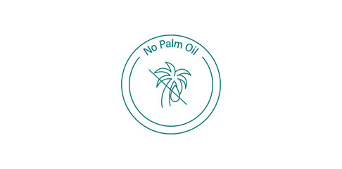 No Palm Oil Icon - A Striking and Modern Vector Illustration for Sustainable and Eco-Friendly Designs