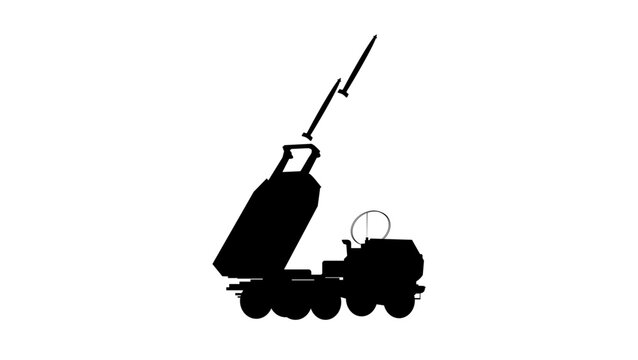 black military vehicle launching missile clip art preview