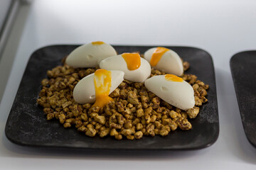 Confectionery on a showcase. Exclusive sweets