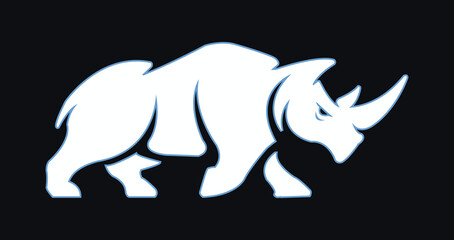 Fototapeta premium RhinoHead Logo Vector Template Illustration Design. Mascot Transparent Rhino Logo design Rhino sport logo