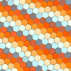 Colorful geometric hexagon pattern for background or wallpaper