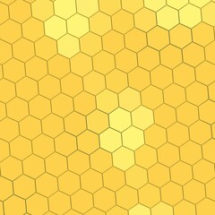 Yellow geometric hexagon pattern for background or wallpaper