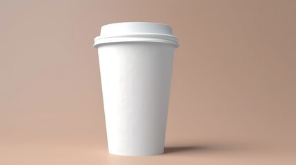 Coffee cup mock up on solid color background