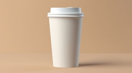 Coffee cup mock up on solid color background