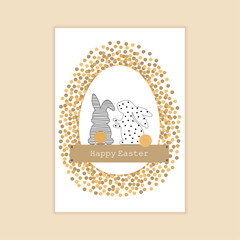 Naklejka premium Happy Easter postcard elegant