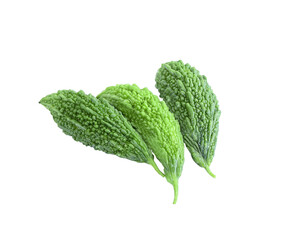 Fresh bitter gourd isolated on  transparent  png
