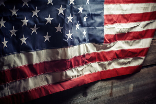 USA flag patriotic background. Digitally generated AI image