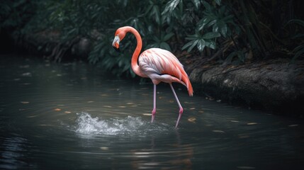 Flamingo in jungle