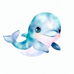 cute dolphin watercolor