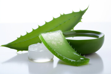 Aloe vera background. Created with generative Ai technology.