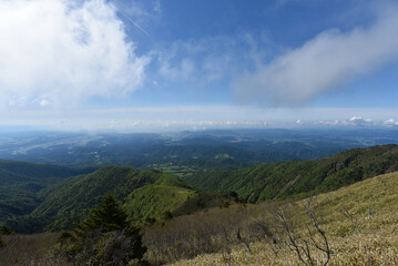 Obraz premium Climbing Mt. Takahara, Tochigi, Japan