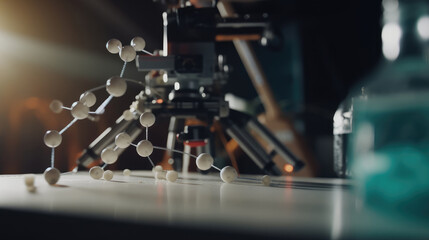 Naklejka premium Science background with atoms and melocules