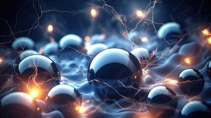 Science background with atoms and melocules