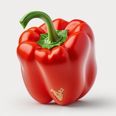 ed bell pepper isolated on white background