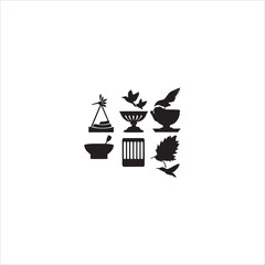 Tea cup icons silhouette vector art